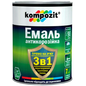 Купить Емаль Kompozit 3в1 антикорозійна сіра 10 кг в интернет магазине Будуйка